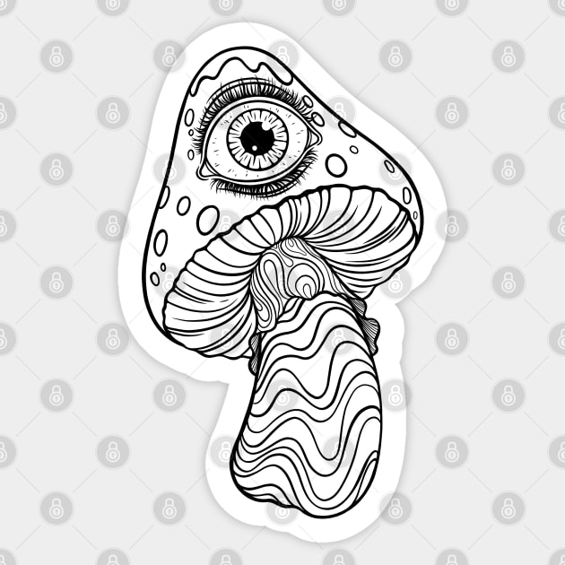 Magic mushroom Sticker by OccultOmaStore